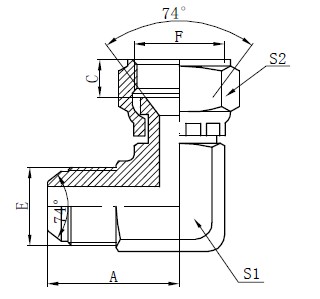 JIC Flat Face Connectors Drawing