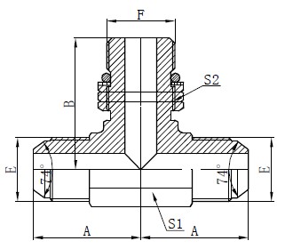Desenho do adaptador de ressalto do anel de vedação SAE